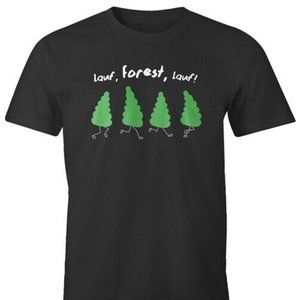 Mens Fun T-Shirt Saying Funny Run Forest Run Tree Pattern Parody